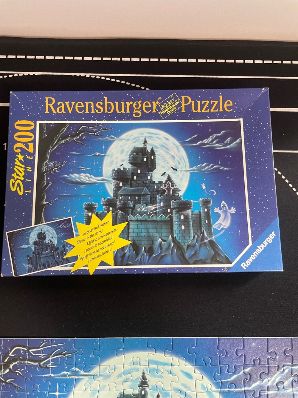 Vintage imported Ravensburger Puzzle - Blue and White Moonlit Castle